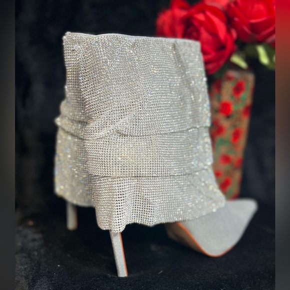 🔥🔥AZALEA WANG Chilton Chainmail Draped Booties 🔥🔥NWT SZ 10 - Picture 10 of 13